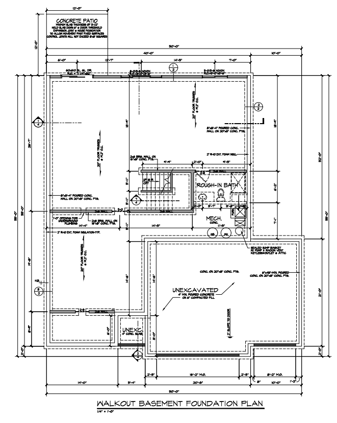Lower Level Floor Plan (Unfinished Walk Out Basement)