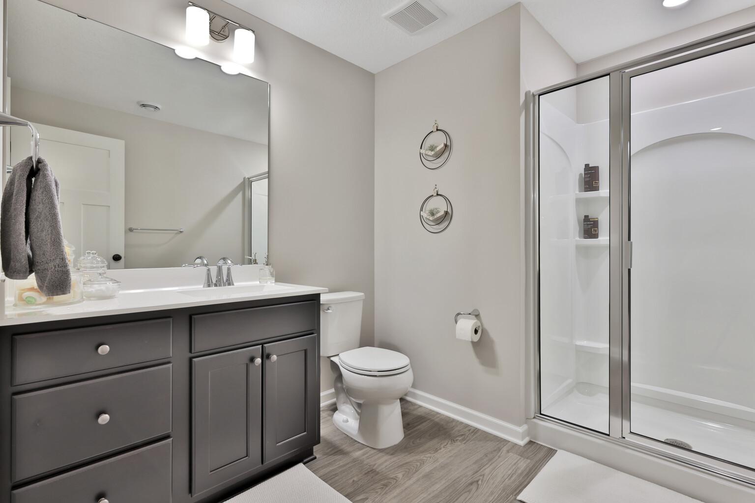 Lower level 3/4 bathroom