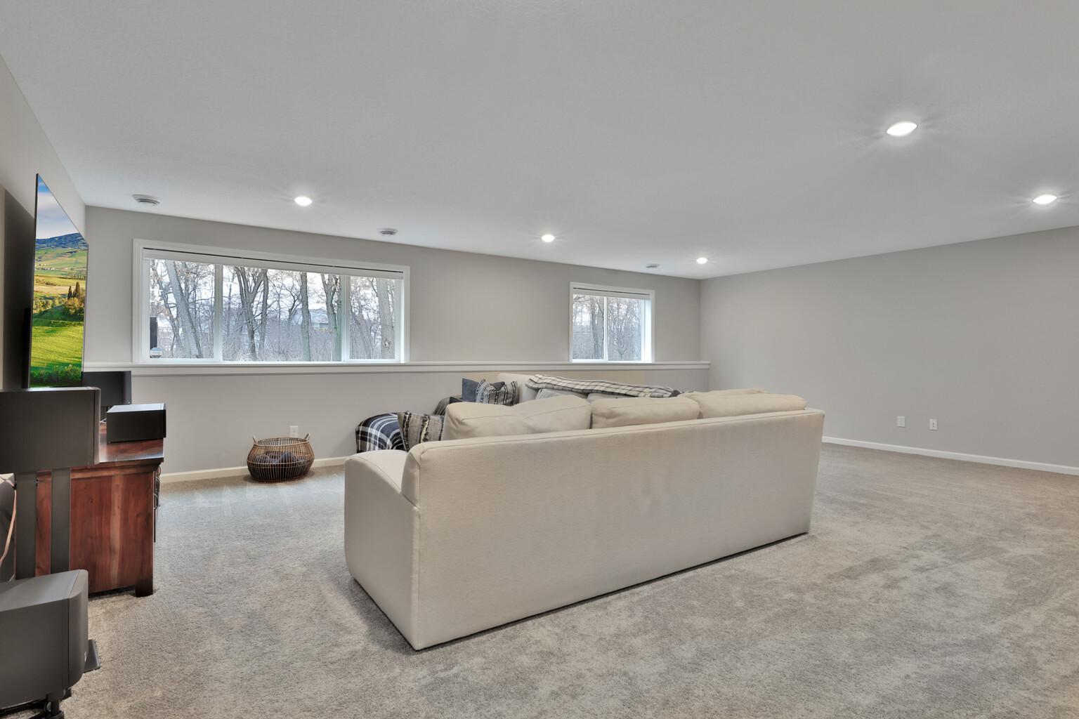 Large finished lower level