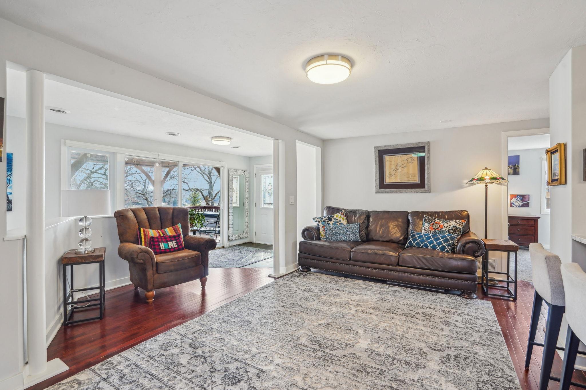 This quaint living space offers a cozy and inviting atmosphere.