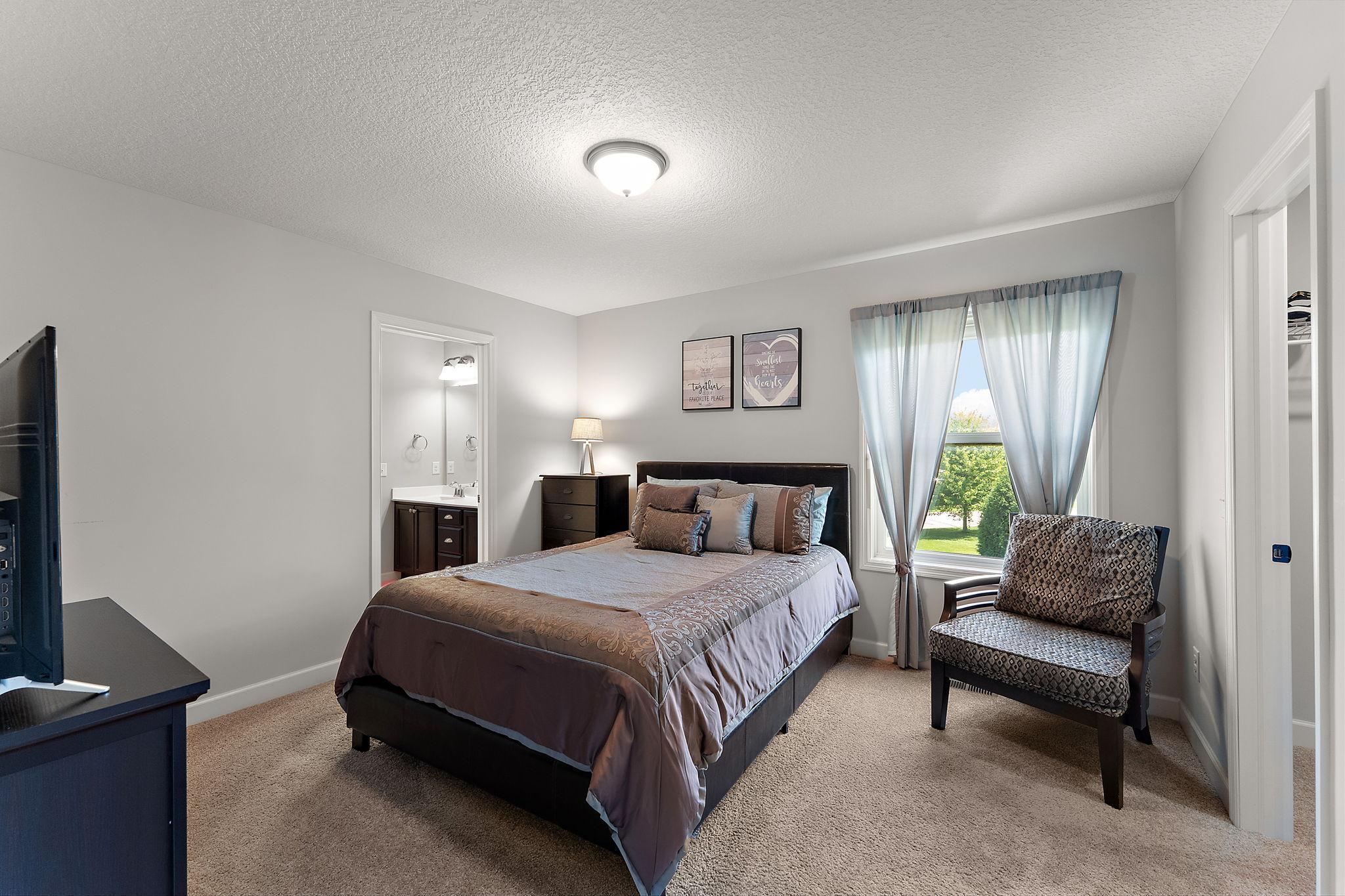 Four bedrooms on the upper level, one bedroom in the lower level