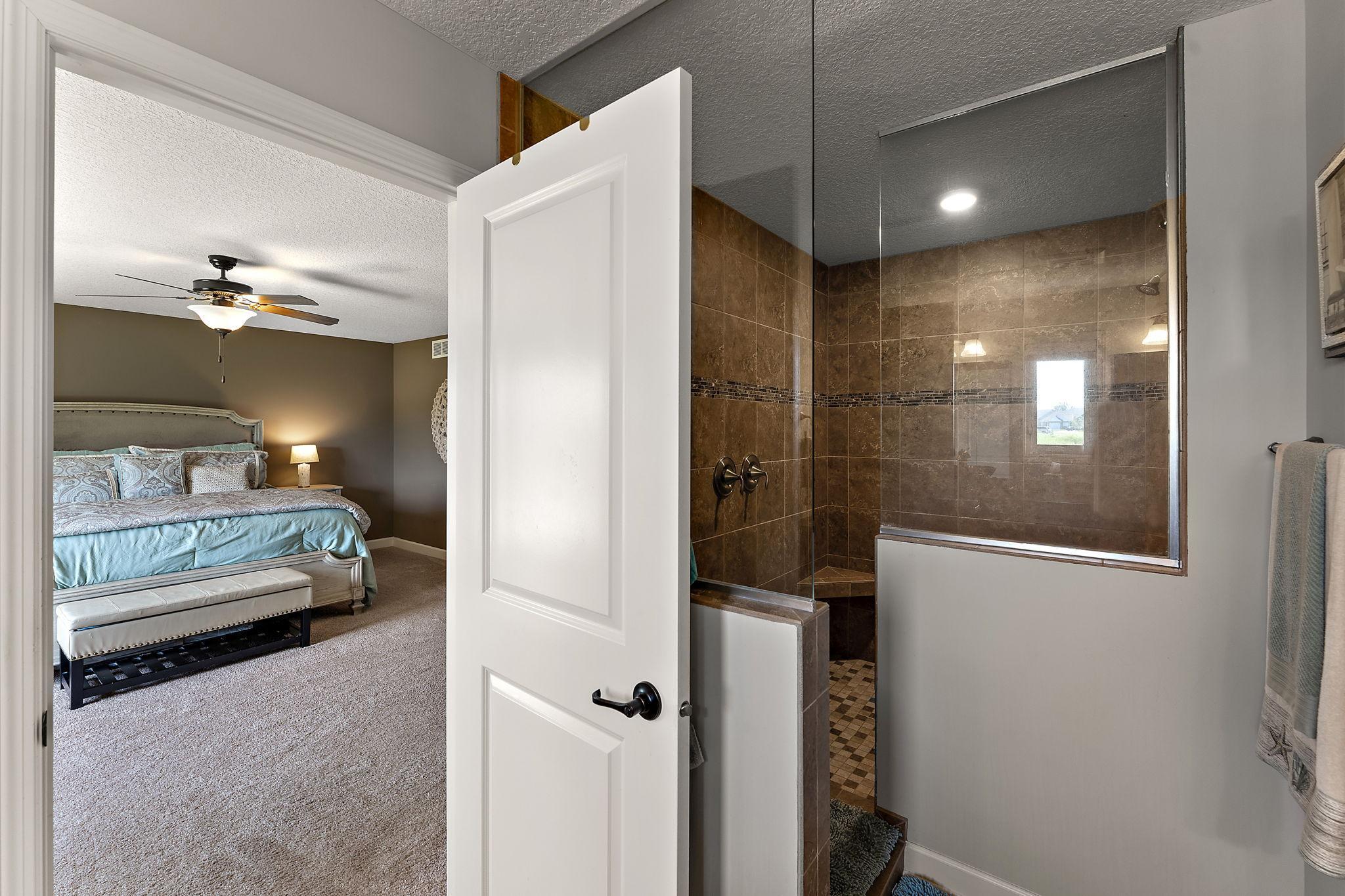 Serenity tiled shower has two shower heads