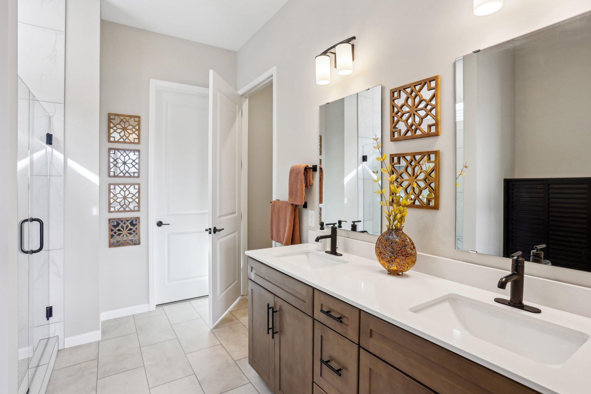 dual sink vanity, offering ample space.