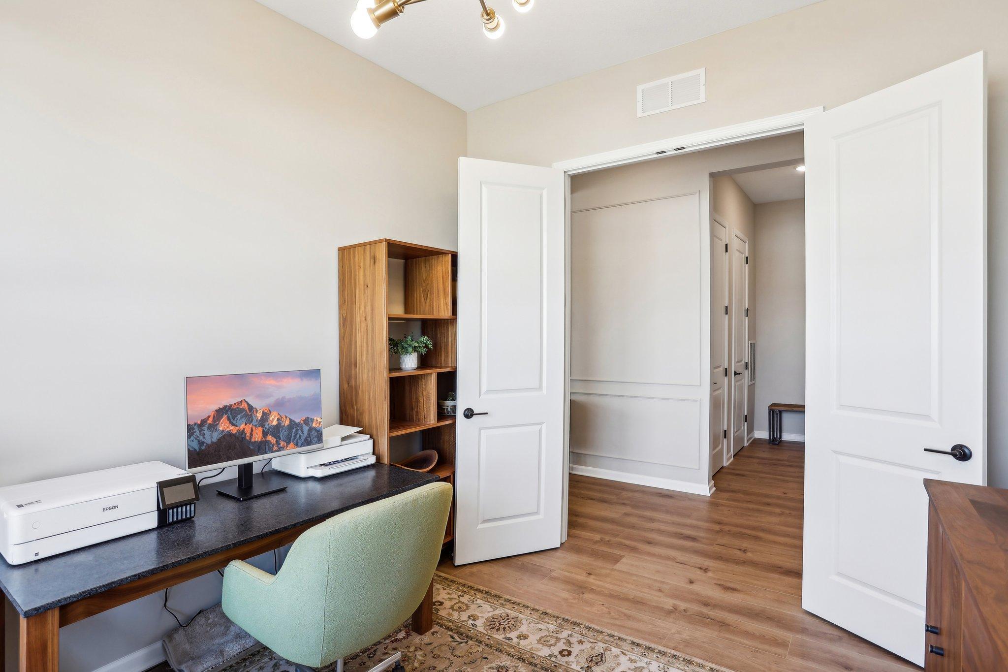 Double doors lead into area.