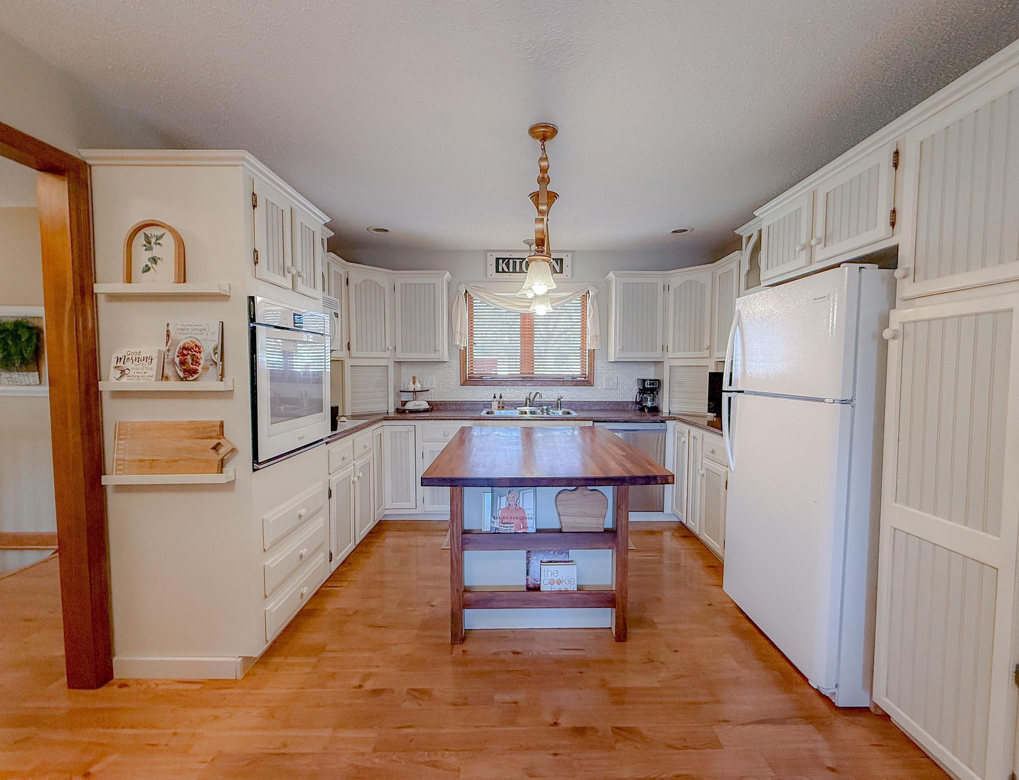 Custom Cookbook holder on center island