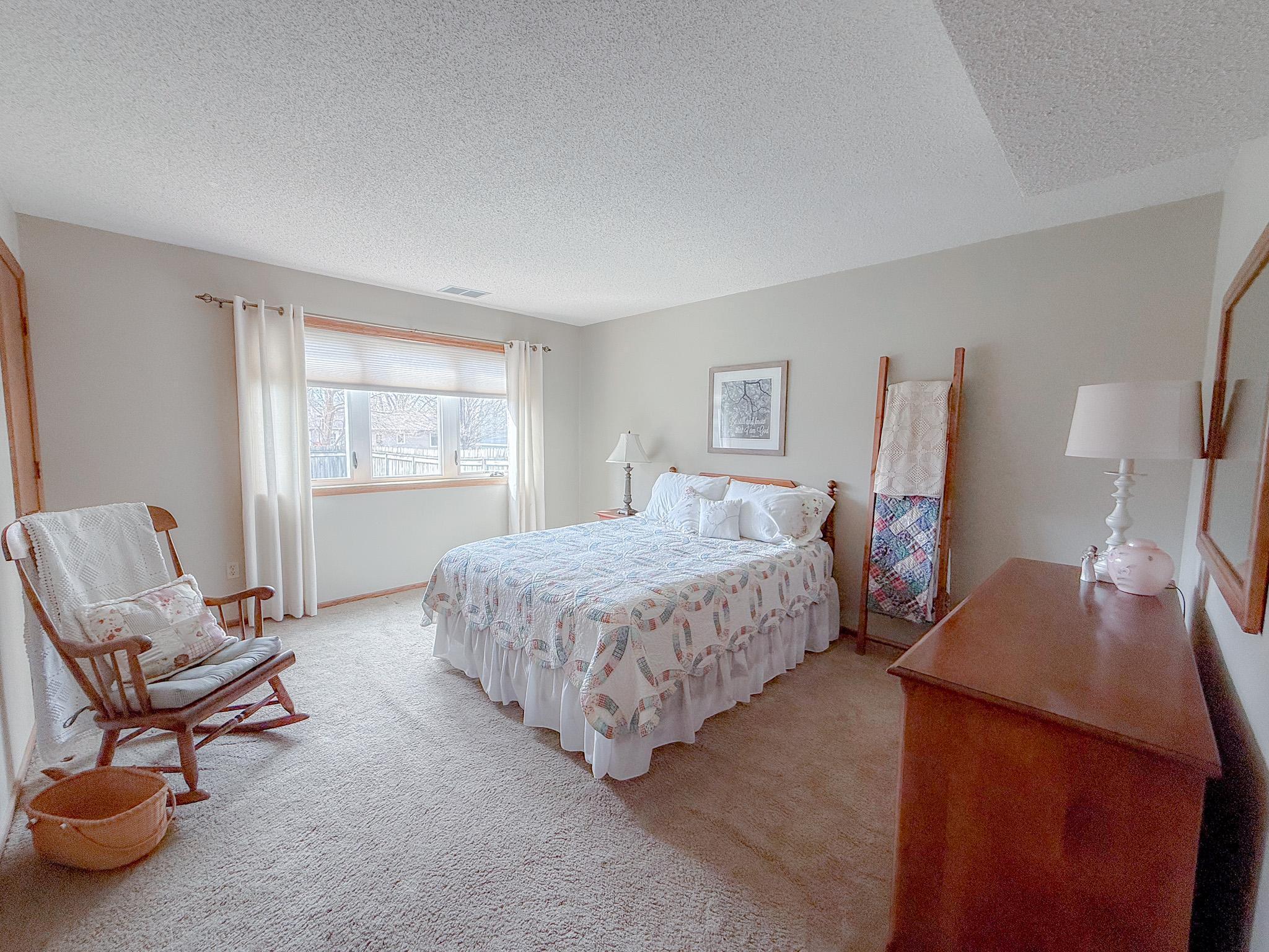 Lower level bedroom with dual closets
