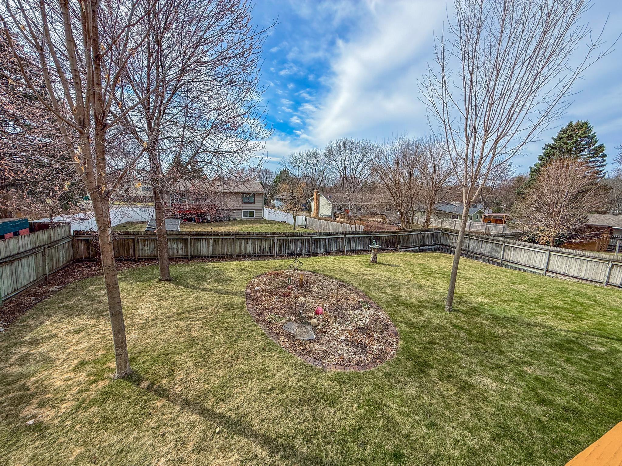 Large fenced yard with irrigation system