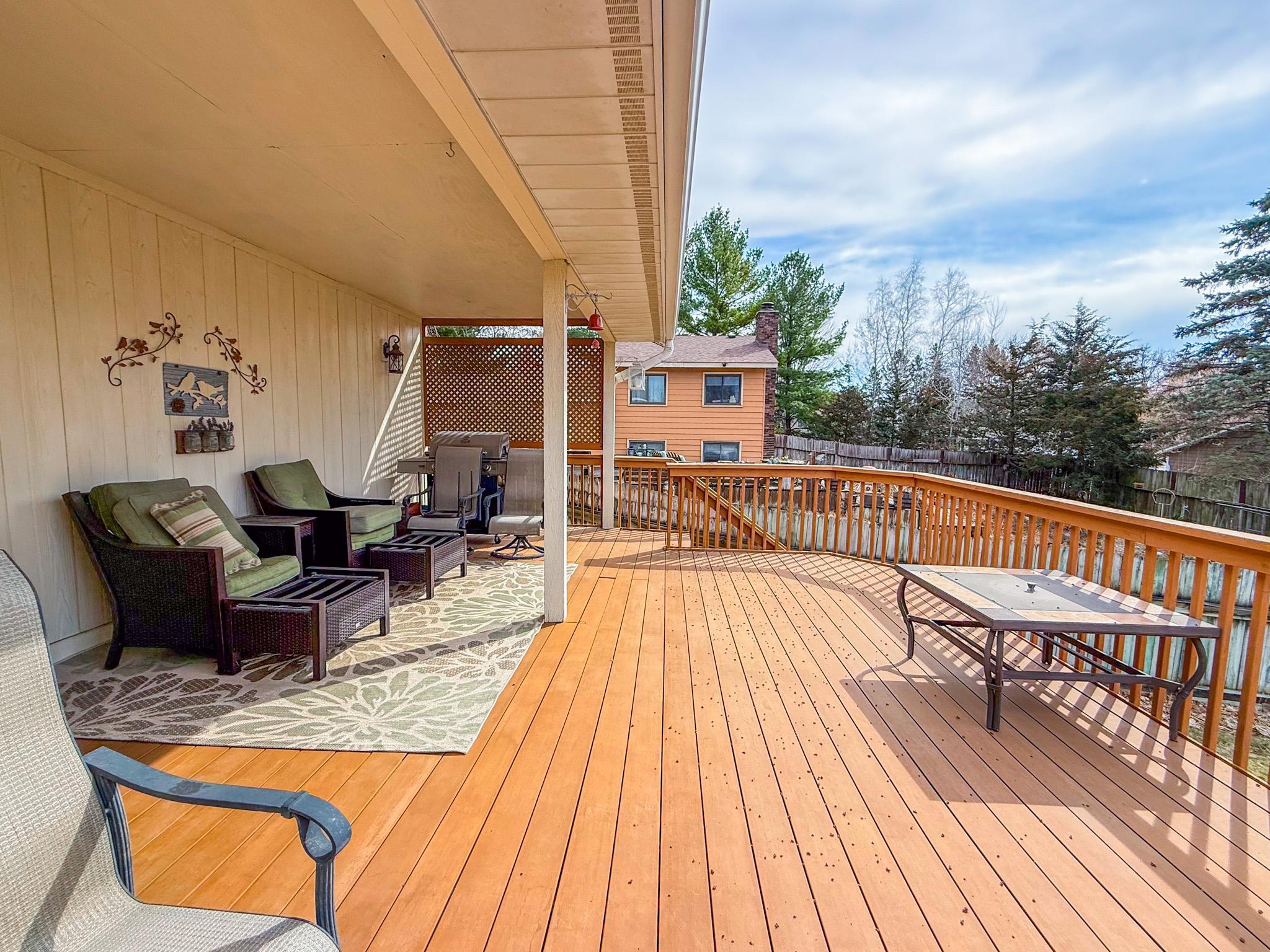 Relax on the partially covered deck