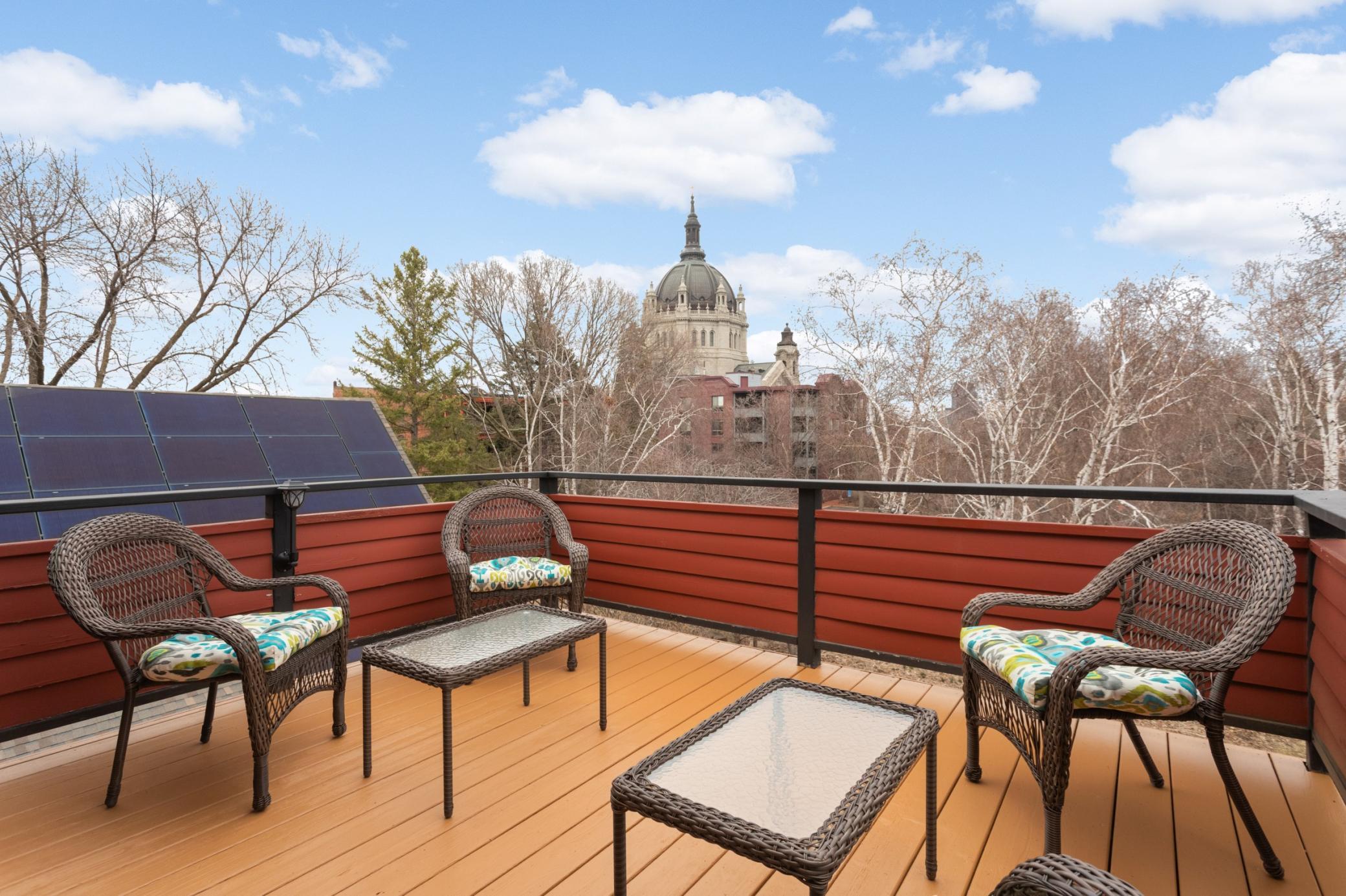 Generous deck space with Cathedral views - and chimes!