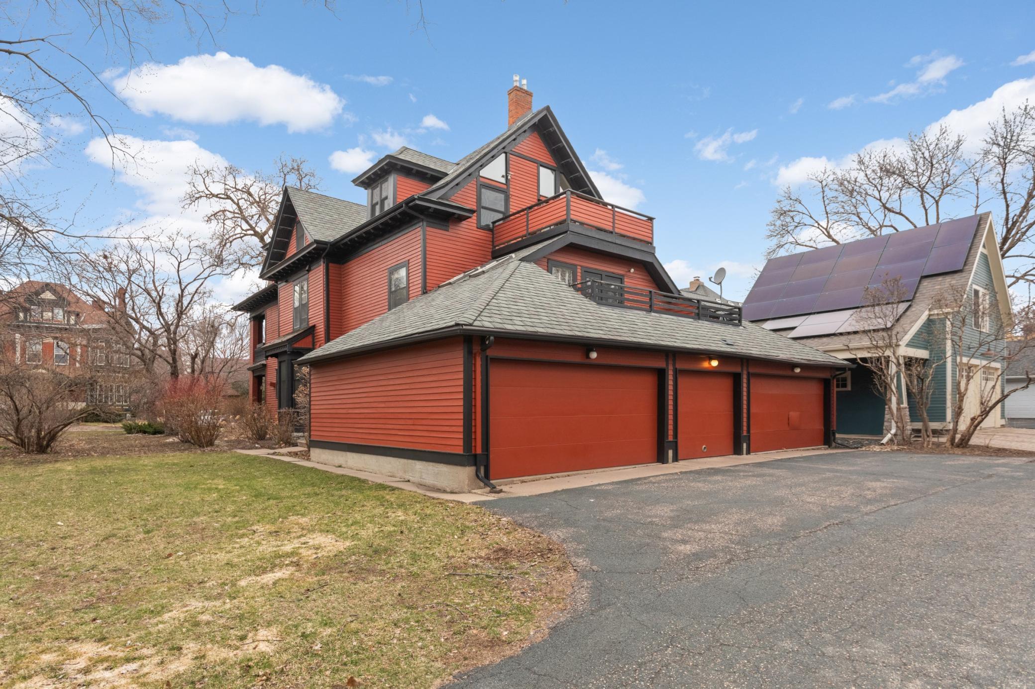 Large, deep attached 2 car private garage