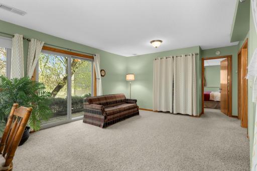 Easy backyard access through sliding door.