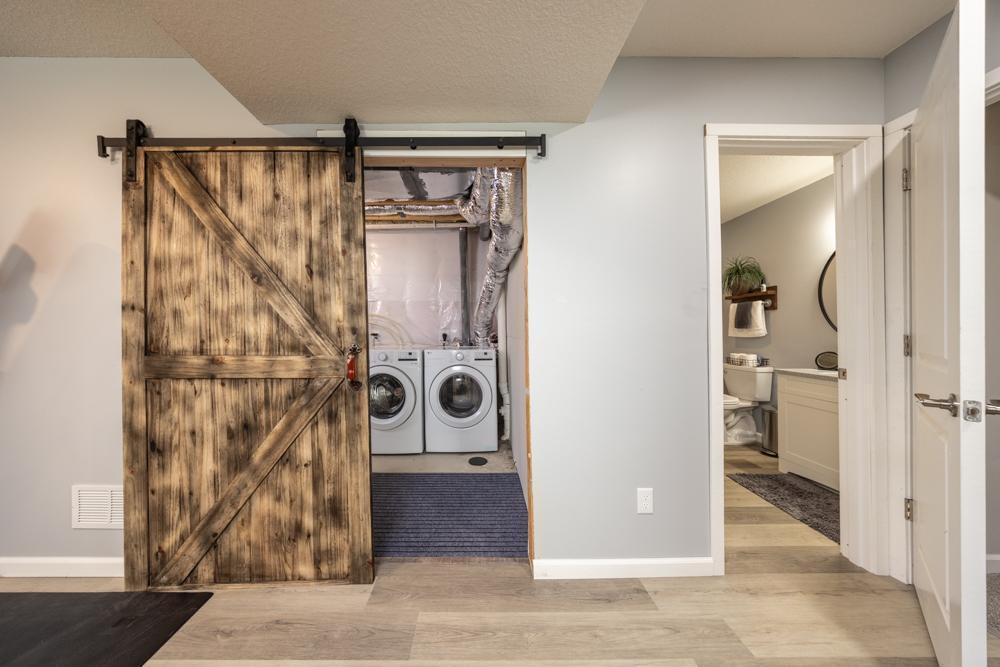 Laundry room in the lower level
