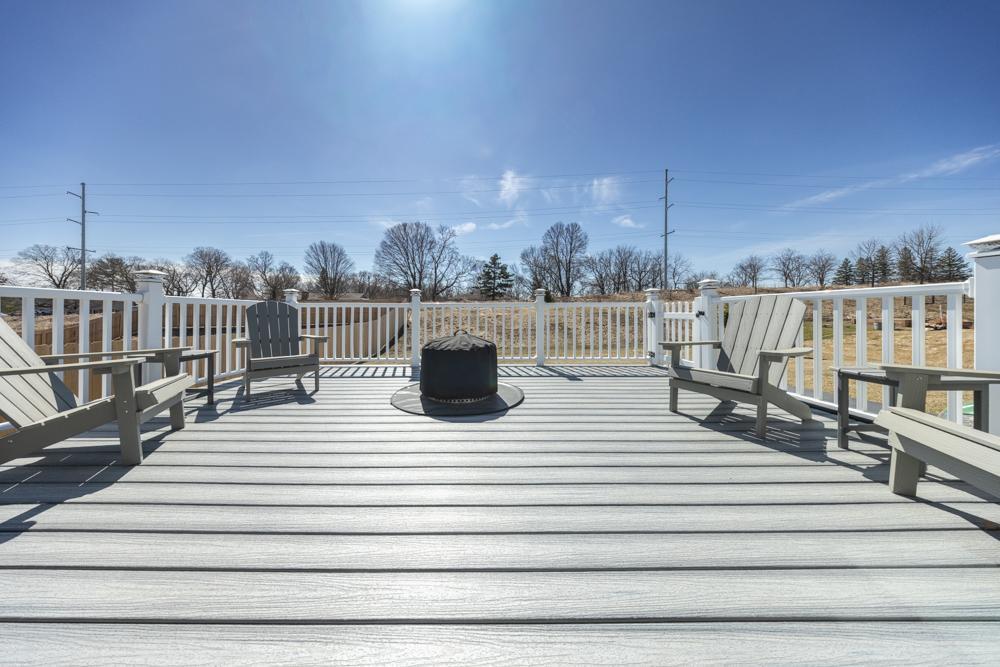 Maintenance free deck just off the living room