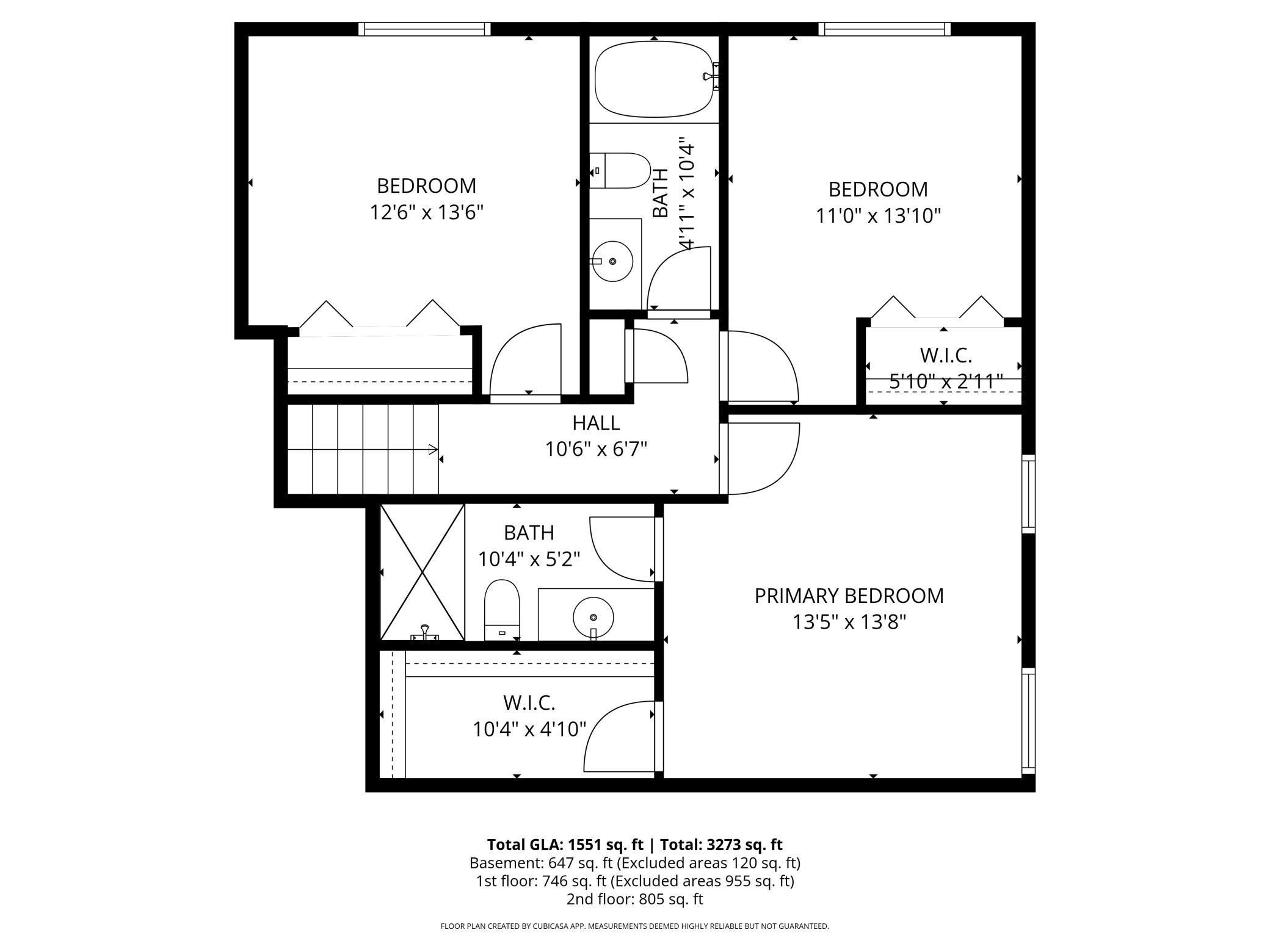 Upper level floorplan
