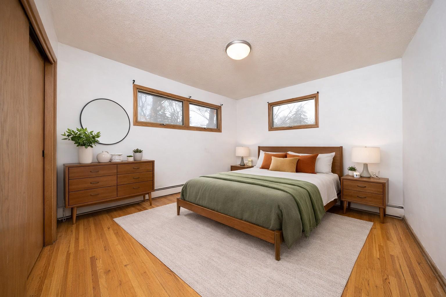 Third bedroom on the upper level. Virtually staged photo