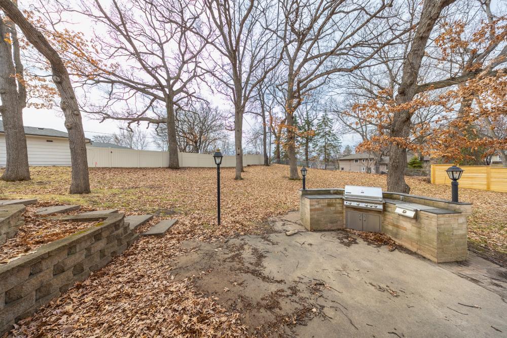 Outdoor built-in grilling area and patio