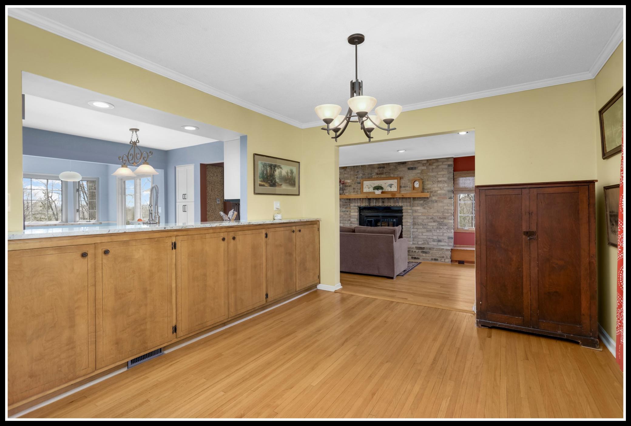 Original built-in storage in the dining room