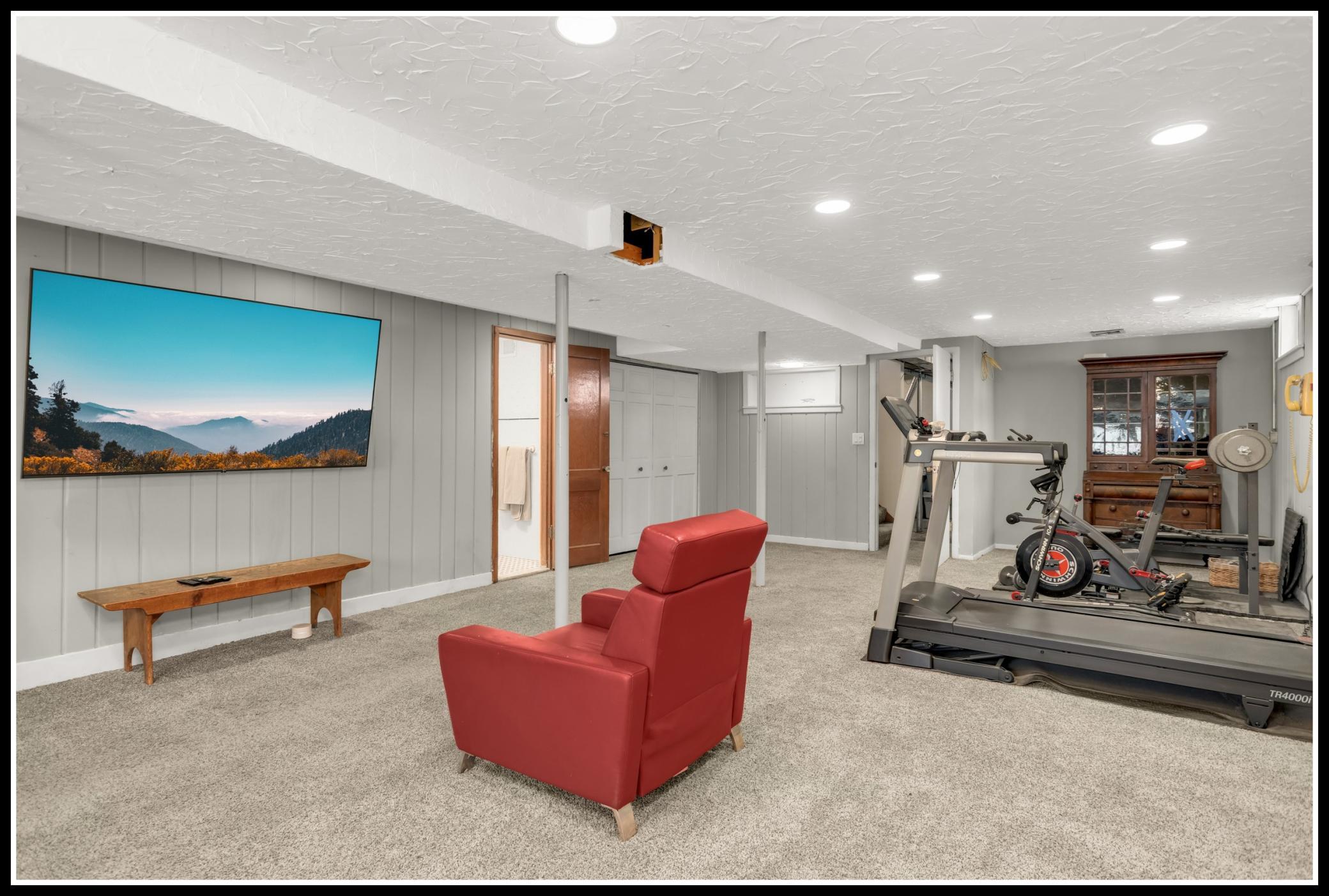 Home gym? Amusement room? Family room? Play room? Make it what you want!