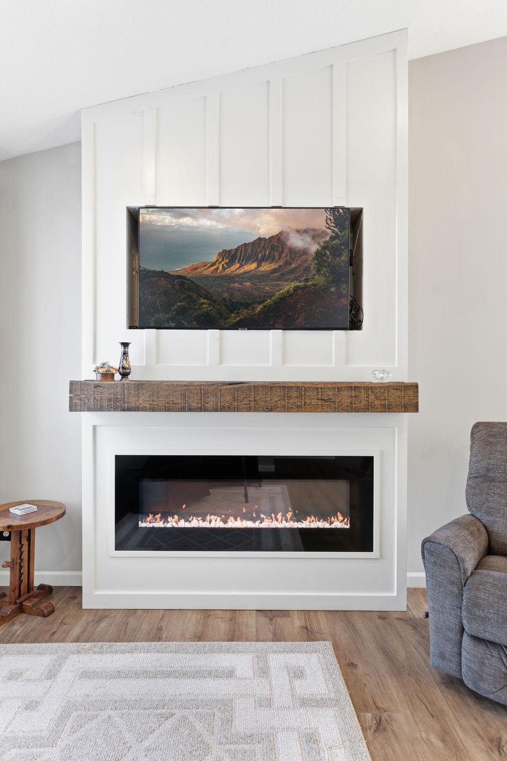 Sleek Living Room Fireplace!