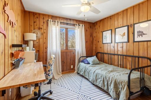 Hardwood floors and ceiling fans in all Bedrooms.