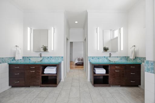 Master Bath - Dual Custom Lighted Counters
