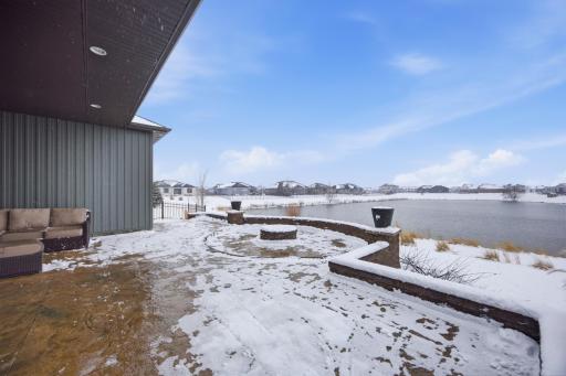 2 Tier Stone Patio with gorgeous pond view
