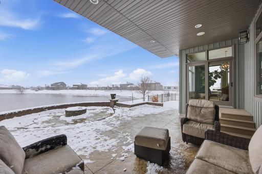 2 Tier Stone Patio with gorgeous pond view