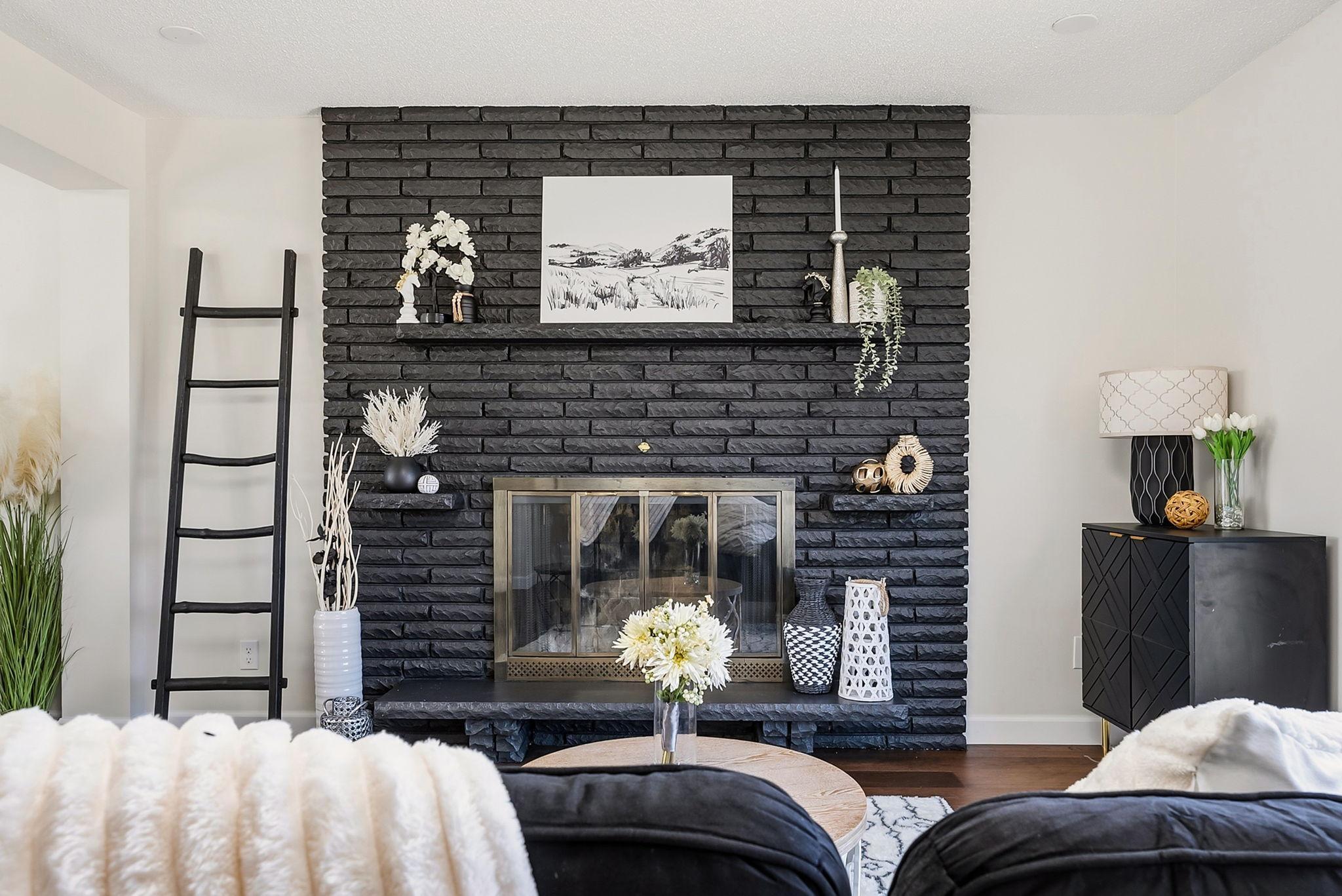 wood burning fireplace