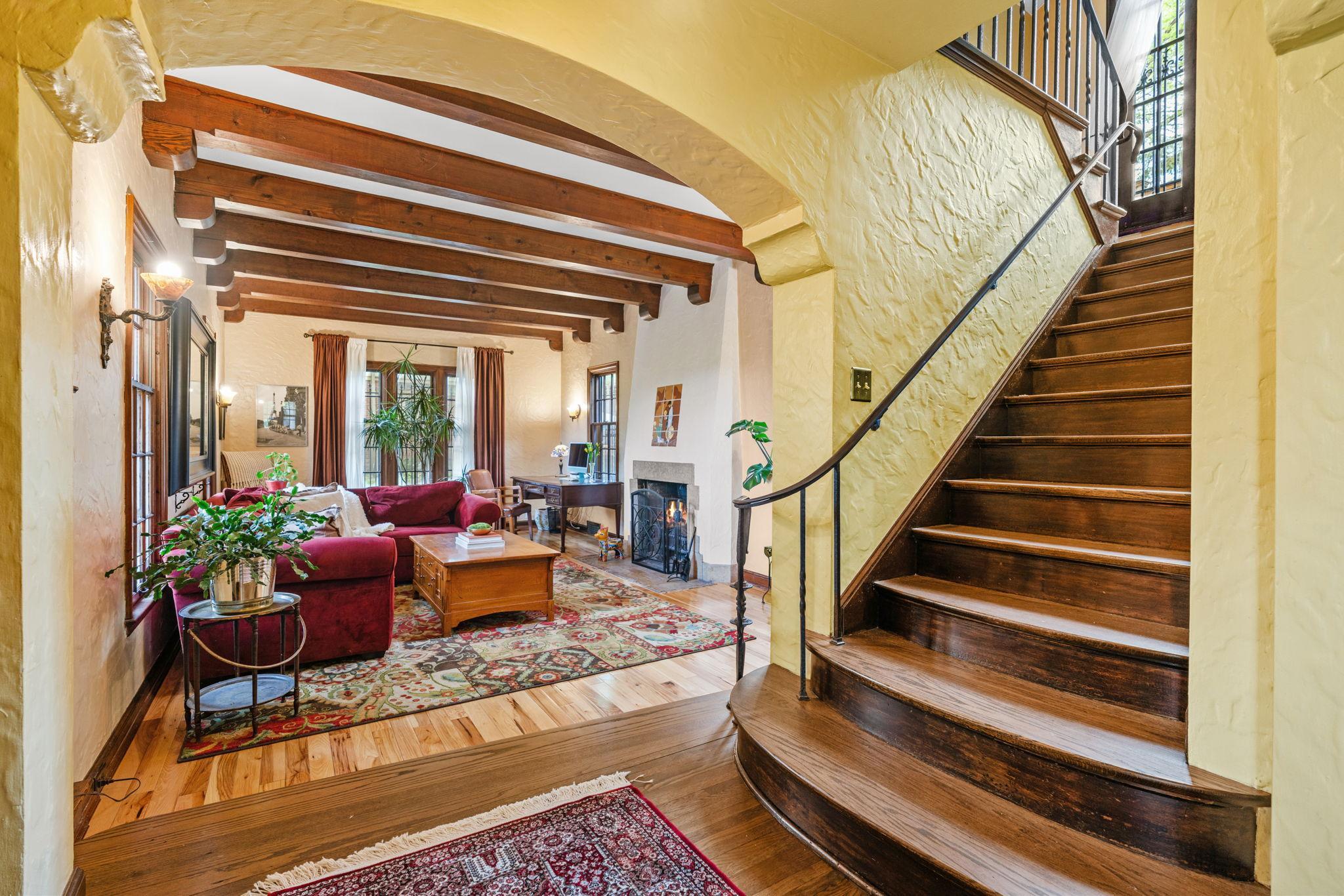 Entryway + living room