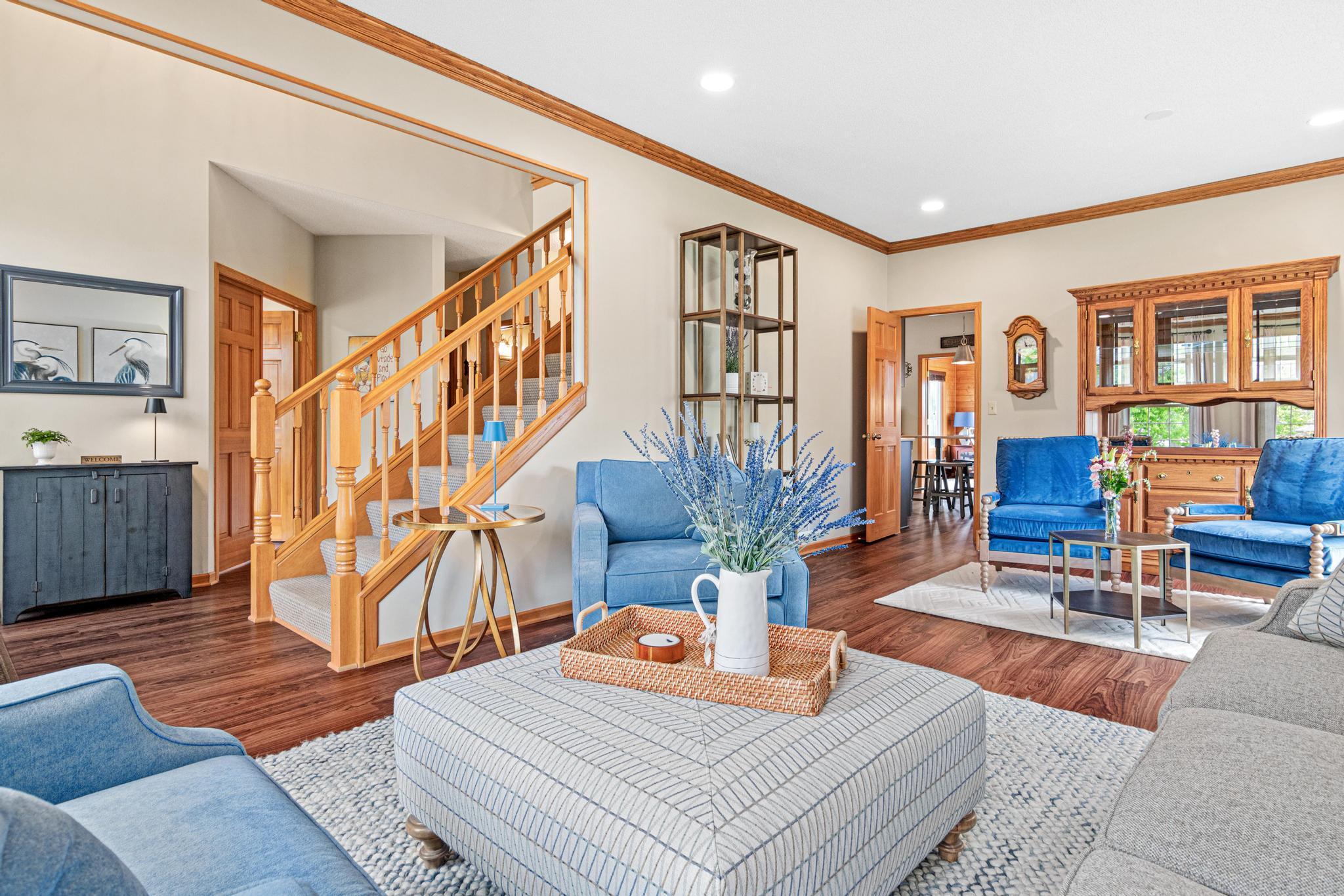Living room flows to the Formal dining space. I great space to use as you like.