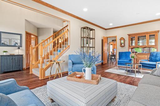 Living room flows to the Formal dining space. I great space to use as you like.