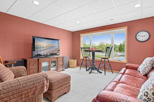 Lower-level family room. Don't you just love the big picture window?