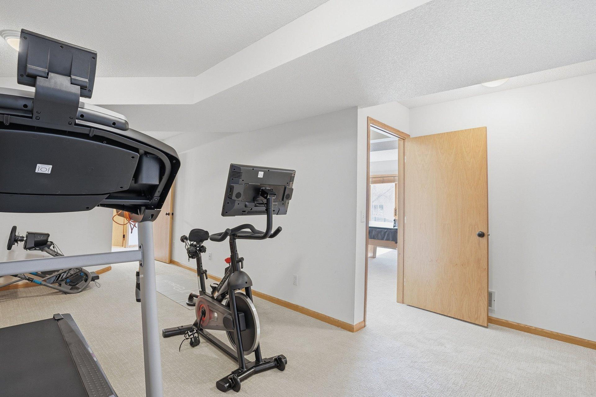 Bonus room in lower level, currently being used as a exercise room.