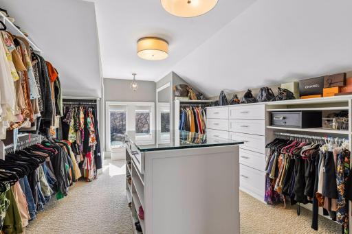 The 19x12 walk in closet is an absolute dream complete with a dressing area