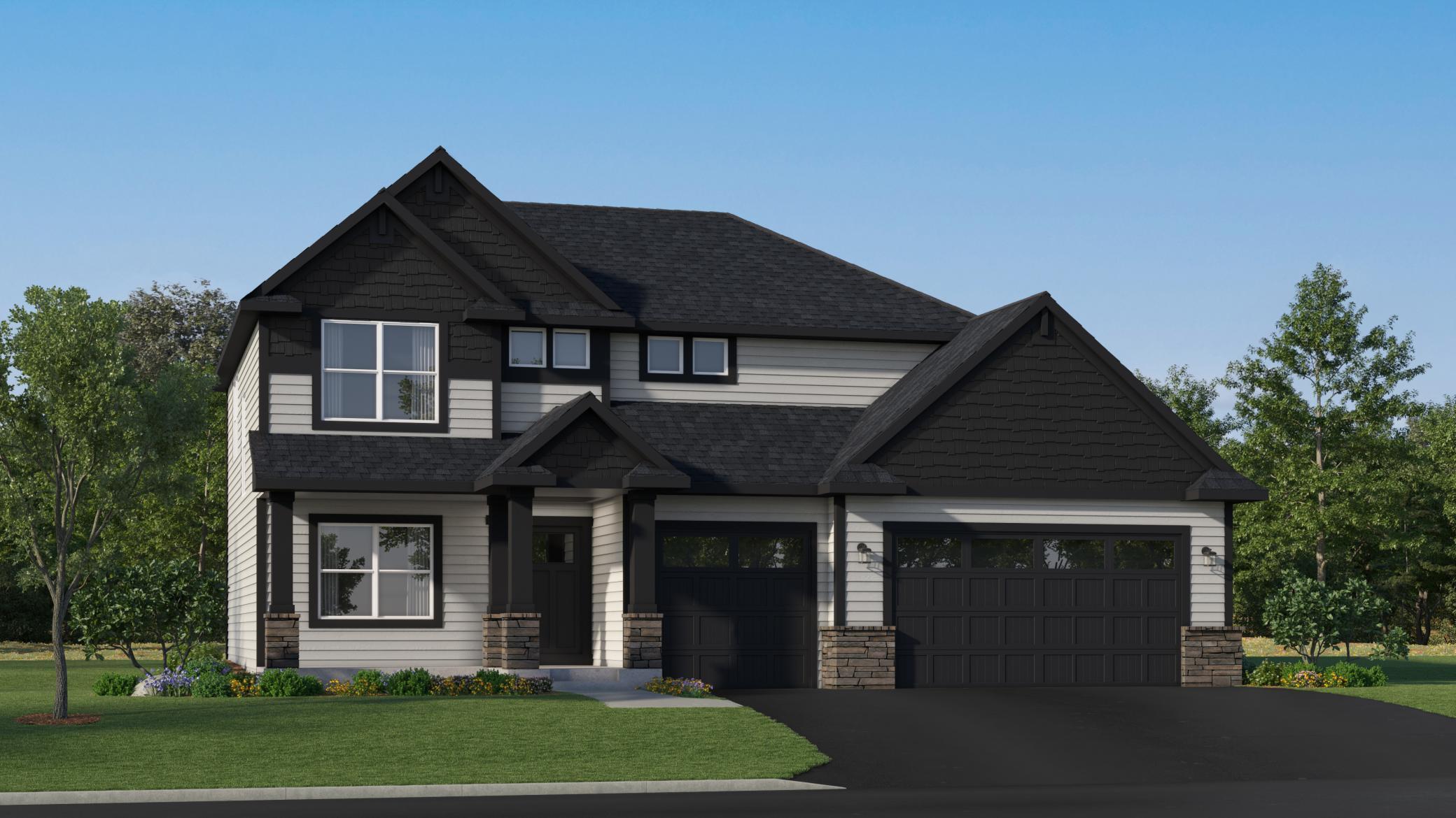 (Exterior rendering, actual homes finishes and colors will vary) The Sinclair has excellent curb appeal!