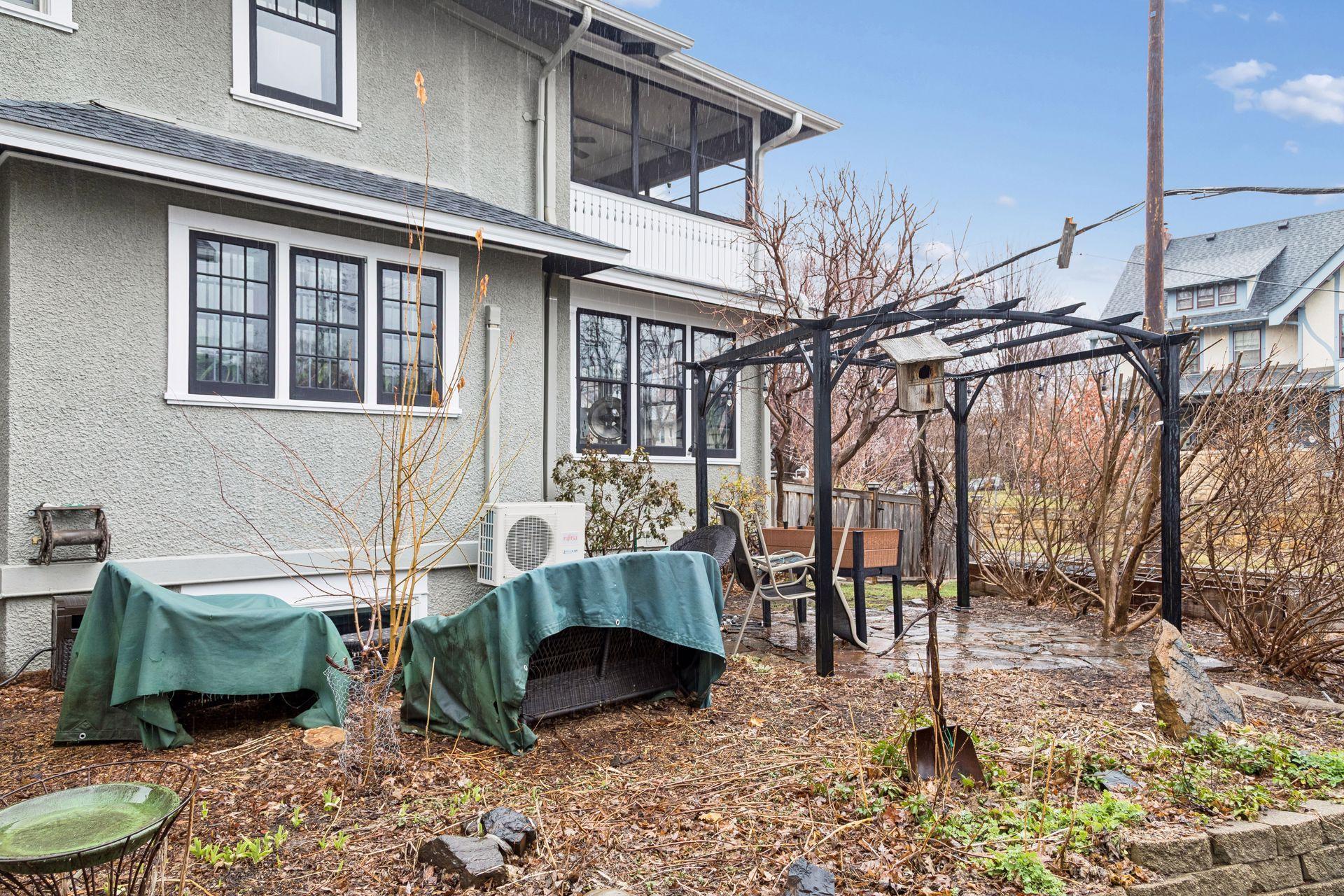 Rock patio and pergola