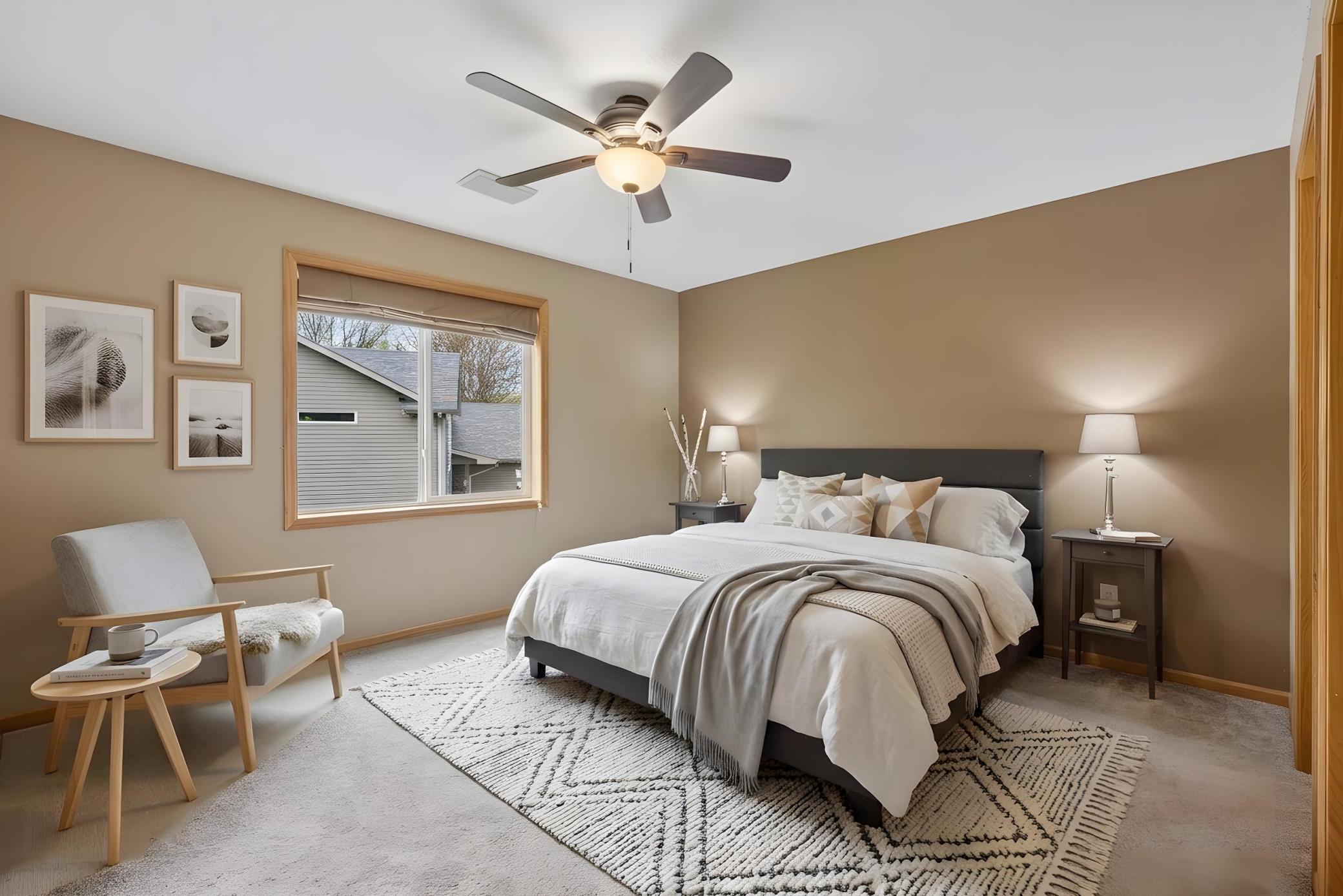 Spacious primary suite featuring a walk-in closet, private ensuite bathroom and plenty of room to create a comfortable, relaxing retreat at the end of the day. *Virtually staged to show design options.