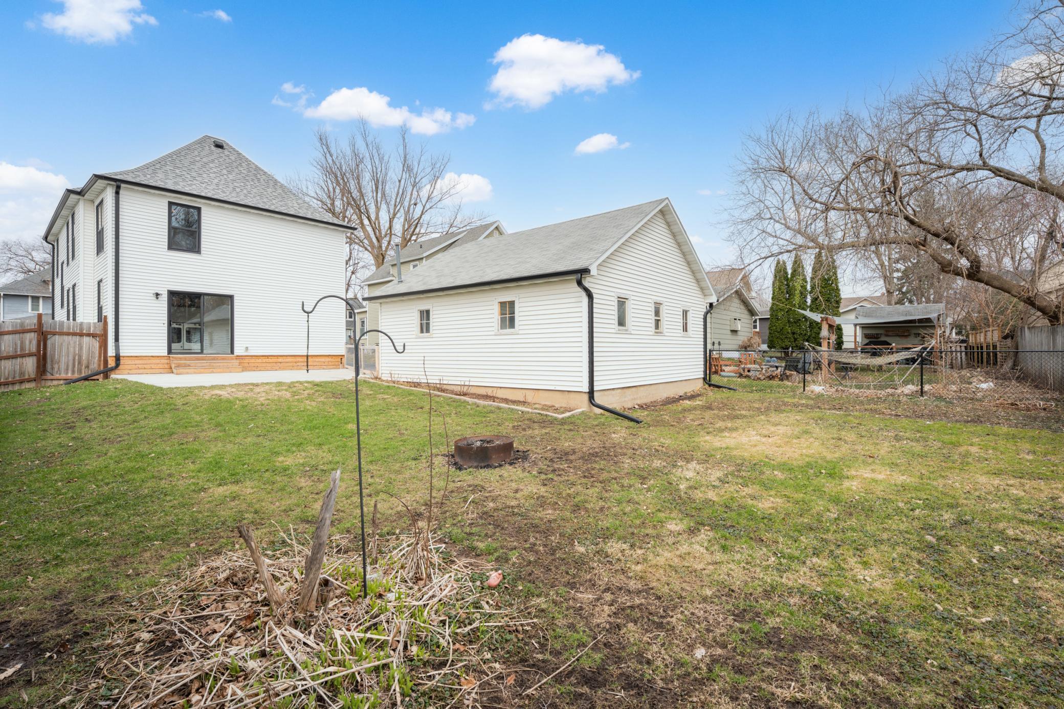 Back of yard and garage