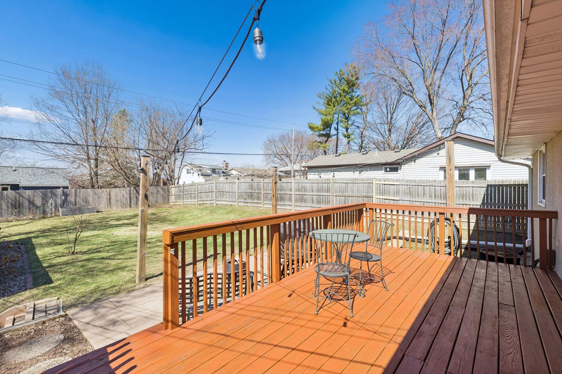 View looking out from the deck.