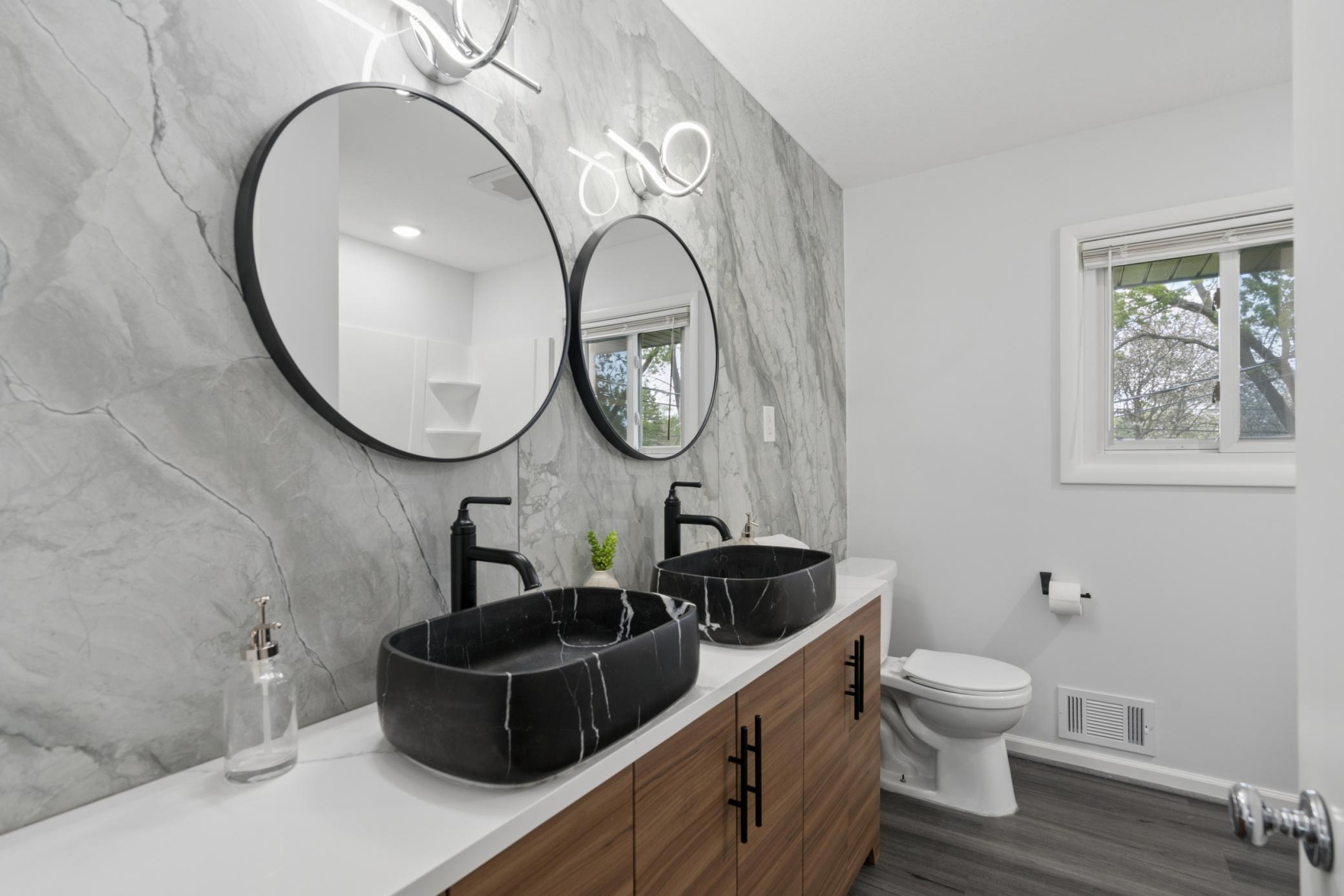 Upper full Bath with double sinks