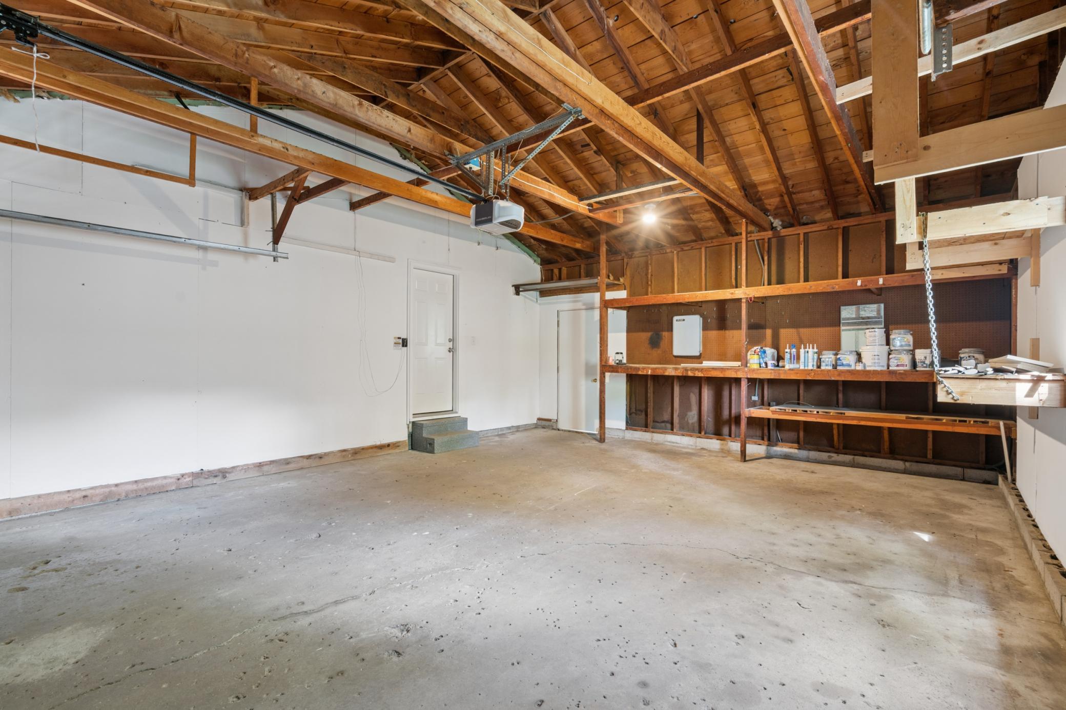 Oversized attached 2-Car Garage