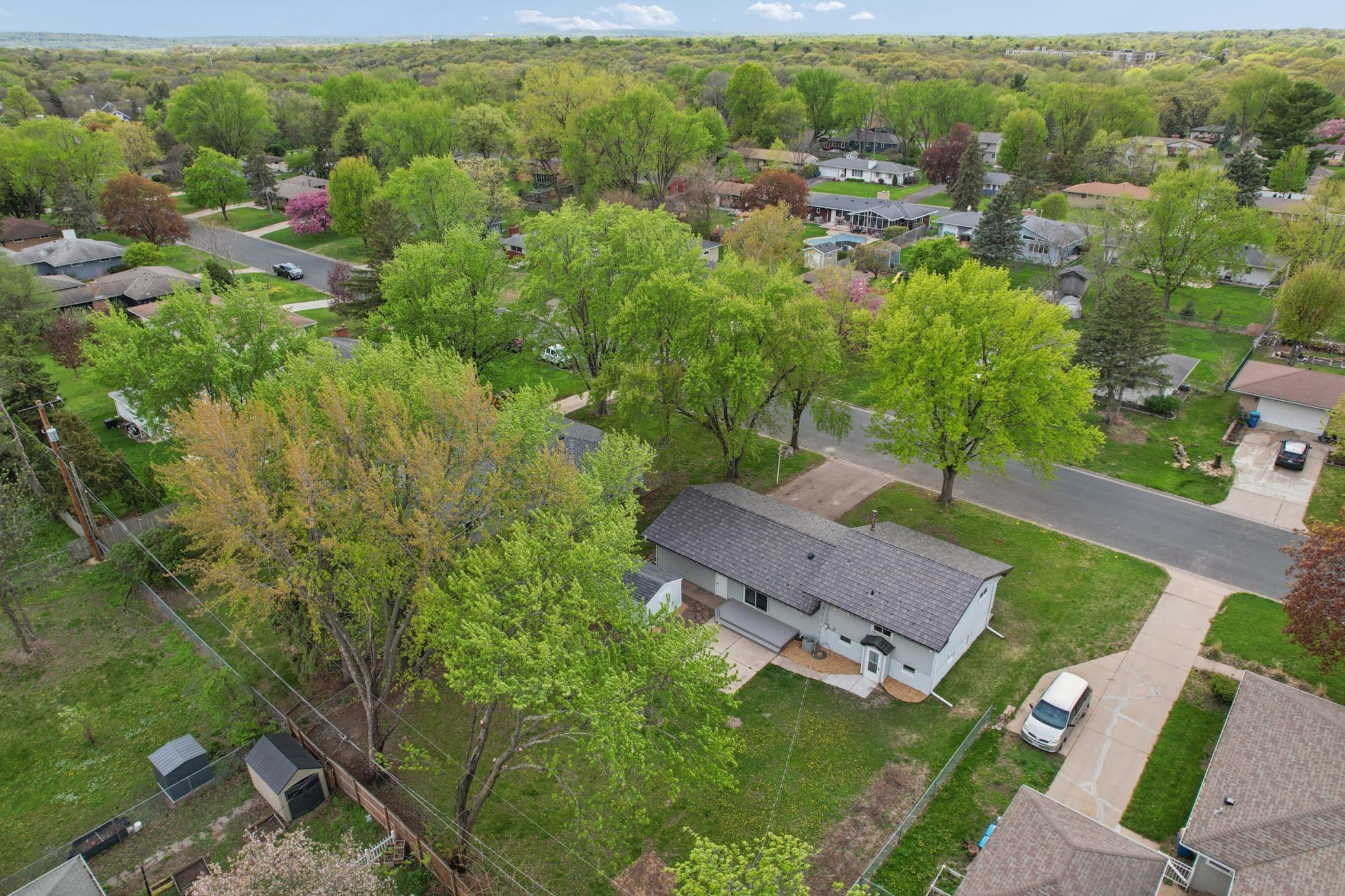 Rear view from above