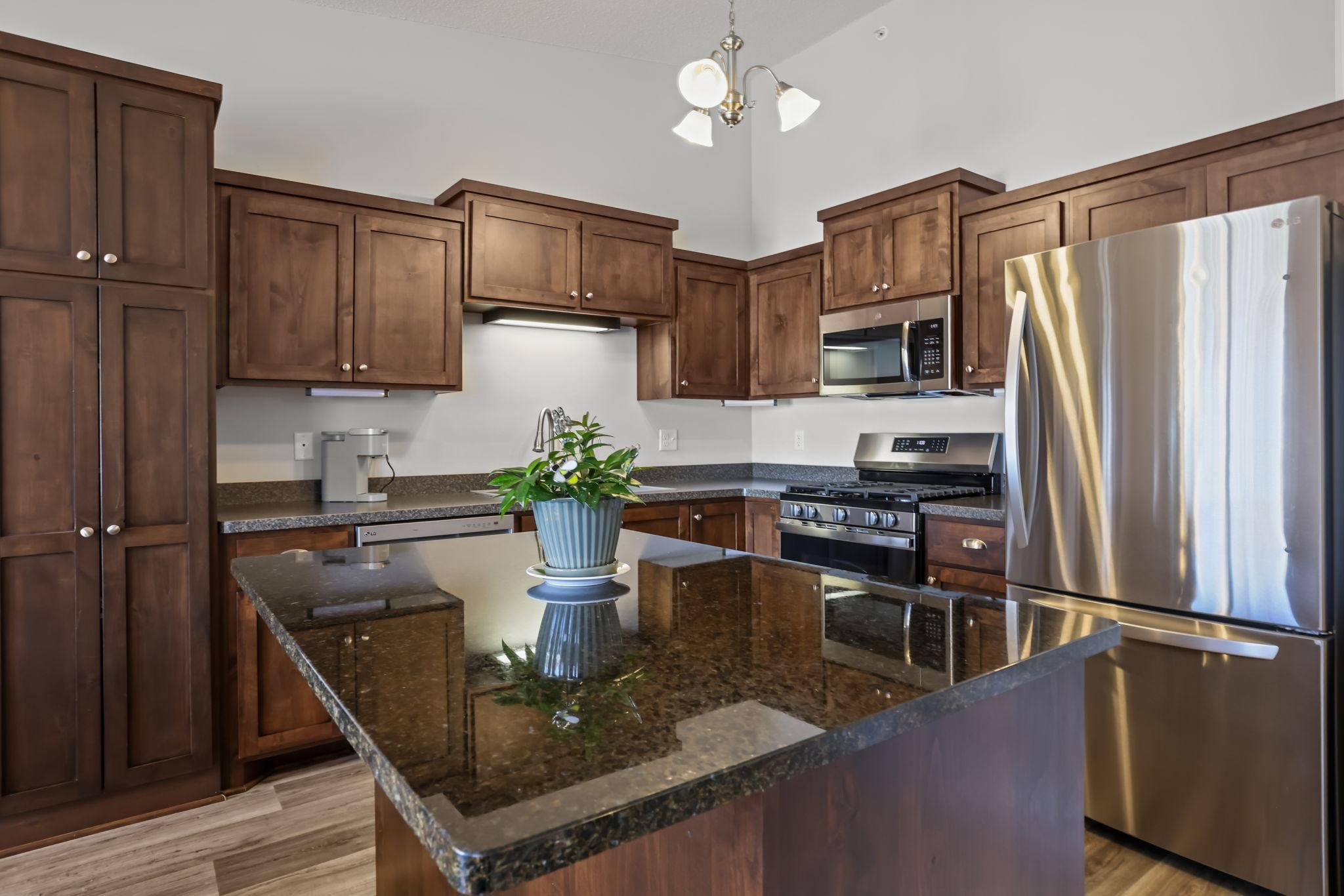 Quartz Counter Top & added pantry