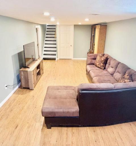 Another view of the family room toward the stairs to the main floor