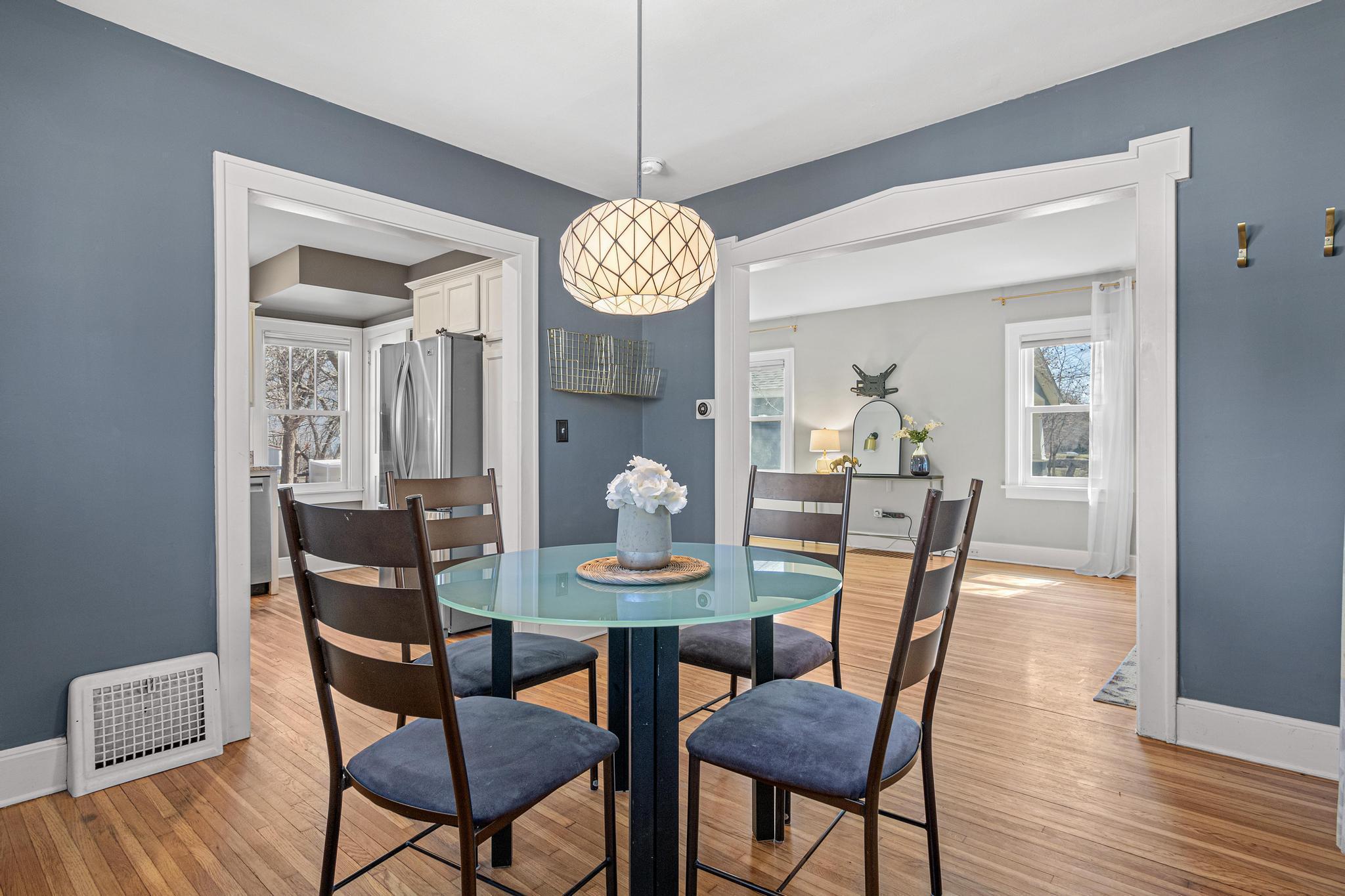Dining room with great flow for entertaining.