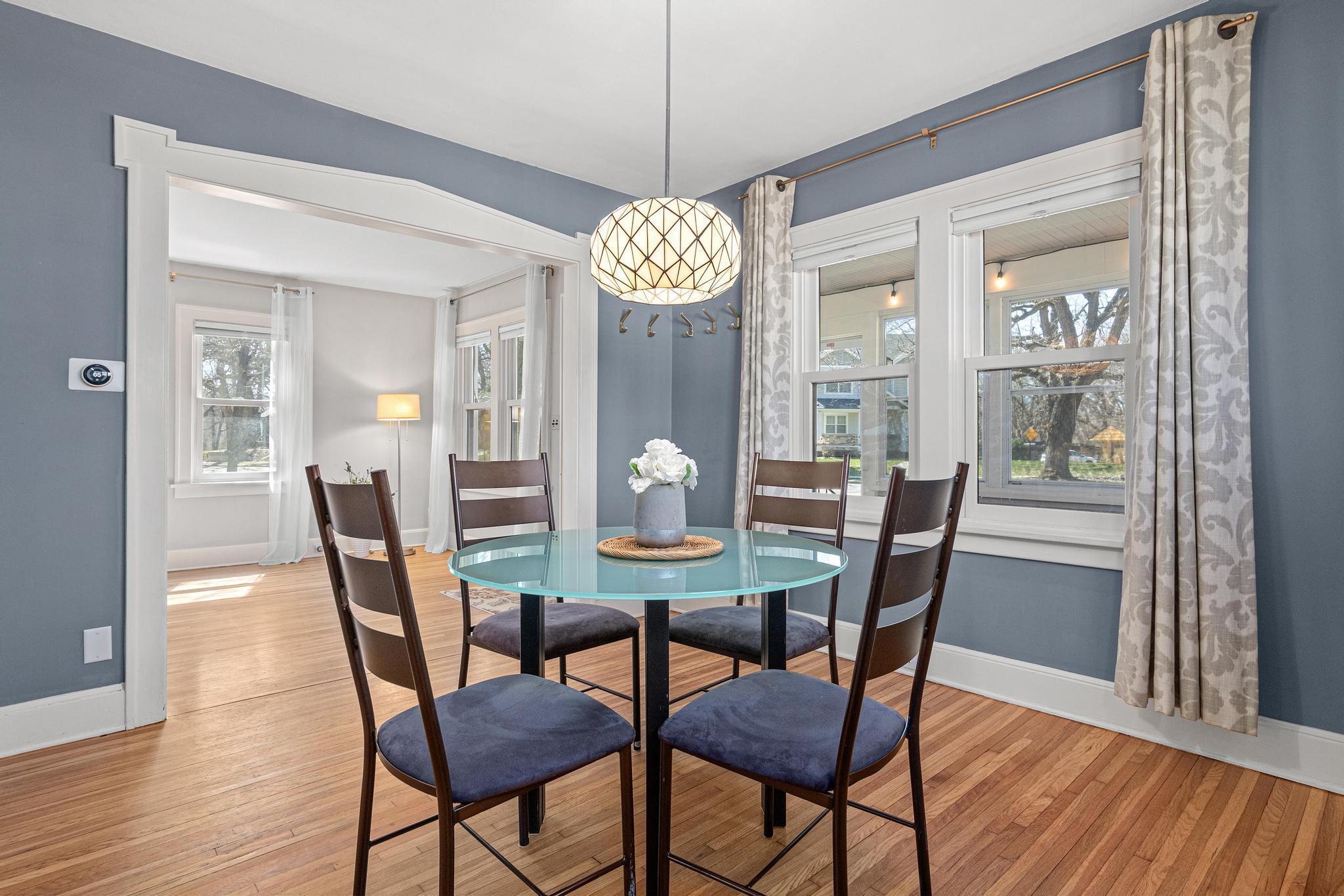 Dining space ideal for everyday meals or entertaining small and large groups.