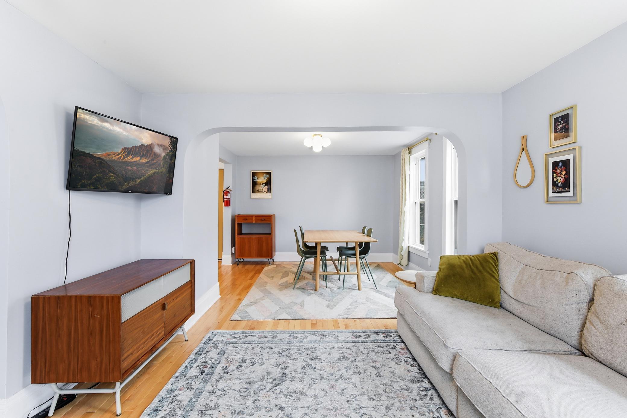 Living room is bright and open