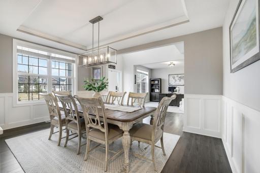 Crown molding graces this room for elegance