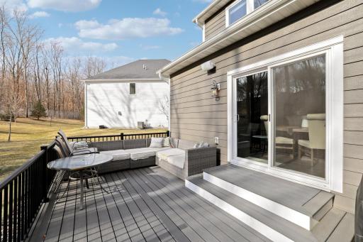 Maintenance free deck boasts surround sound speakers