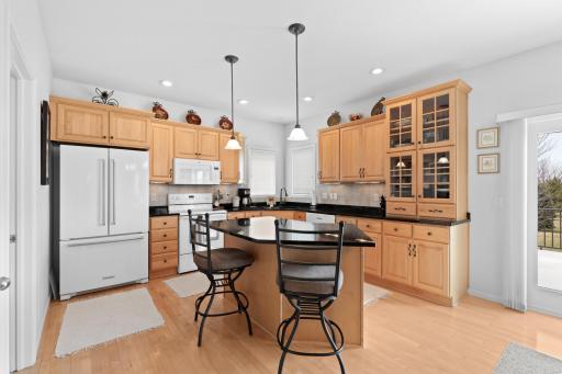 Kitchen with Granite Countertops and Center Island